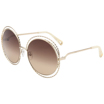 

CHLOE female models sunglasses gold frame dark brown gradient lens glasses sunglasses CE114ST 743 58mm