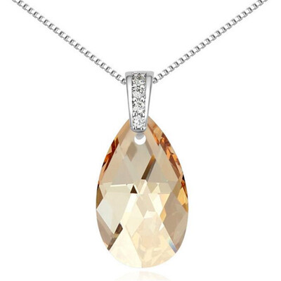 

Austrian Crystal Water Drop Necklaces Women High Quality Pendant Rhinestone Fashion Jewelry 27277