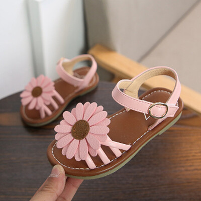 

Summer Children Shoes Girls Sandals 2018 New Fashion Sun Flower Baby Non-slip Beach Shoes Kids Open Toe Flat Princess Shoes