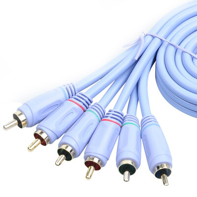 

Ferguson cabos AV line color line three pairs of three-color line red&yellow white video line 3RCA lotus line dvd home version color line sky blue 3 meters