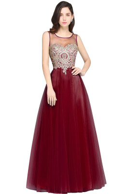 

Tulle Beaded Crystal Long Prom Evening Bridesmaid Dress Cocktail Pageant Cocktail Formal Gown