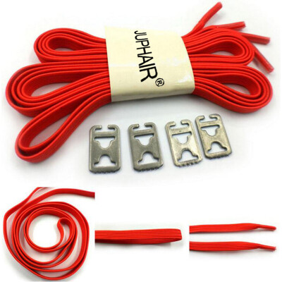 

JUP 12 Pairs Lazy Not Tie Shoelaces Metal Fashion Simple High Elastic Laces Adult Children Lock Sneakers No Knots Laces Shoes