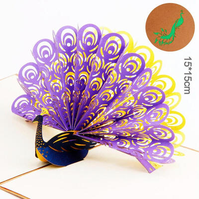 

FANLUS Peacock Pop up Birthday Card for Wife Husband Kids Day Card&Envelopes Handmade 3D Anniversary Wedding Card Graduation
