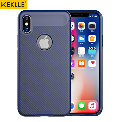 

KEKLLE Apple X / 10 Mobile Shell Cover iPhoneX / 10 Мобильная оболочка Новая текстура из углеродного волокна Легкий безвредный силиконовый Мягкий корпус 5.8 дюймов Синий