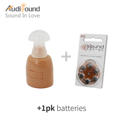 

Audisound 2018 New Brand High Quality Hearing Aid Portable Mini Ear Hearing Amplifier with 6PCS1 CARD A312 Battery
