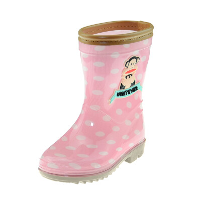 

PaulFrank big mouth monkey childrens rain boots cartoon wave point water shoes boys rubber shoes girls rain boots PF1014K pink wave point 25