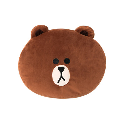 

LINE FRIENDS Brown bear face type cute pillow 30cm anime around cute fun sofa cushion