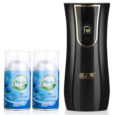 

Green source intelligent light automatic aerosol dispenser black send two bottles of fragrance liquid air fresh fragrance perfume diffuser aromatherapy machine hotel club toilet bathroom deodorant fragrance