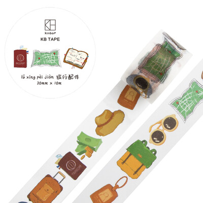 

Kinbor hand book&paper tape 30mm10m hand book sticker creative color tape hot air balloon DTB64184