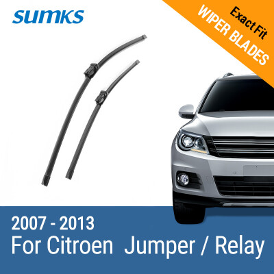 

SUMKS Wiper Blades for Citroen Jumper Relay 26"&20" Fit Push Button Arms 2007 2008 2009 2010 2011 2012 2013