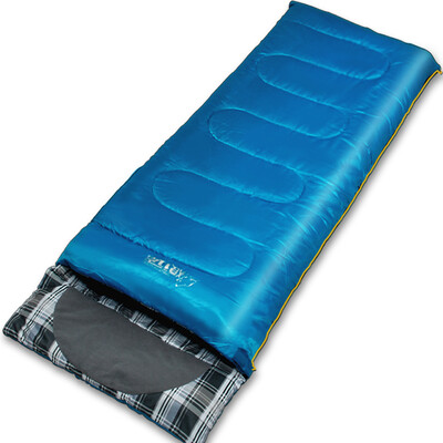 

Wolf walker adult outdoor thick warm breathable waterproof four seasons envelope camping lunch break cotton sleeping bag 135kg blue