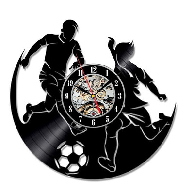 

Vinyl Clock Football Soccer Vinyl Record Clock Football Fan Gift Home Décor