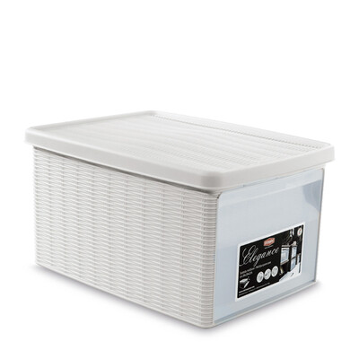 

Leifheit StefanPlast Italy imported rattan multi-functional storage box finishing storage box white