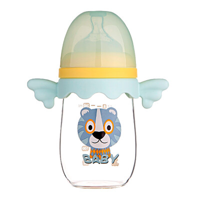 

Small Bear Snow Bear wide-bore glass bottle newborn imitation breast milk real heat-resistant bottle 240ml fairy green 09593