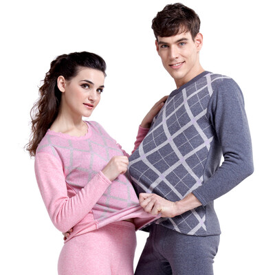

Antarctic Nanjiren N033D10031A thermal underwear men&women printing body sculpting jacquard plus velvet thickening suit female pink XL