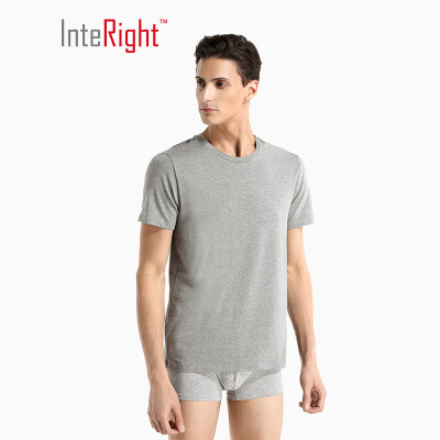 

INTERIGHT Mens Cotton Round Neck Short Sleeve T-Shirt 3 Pieces Black&White Gray