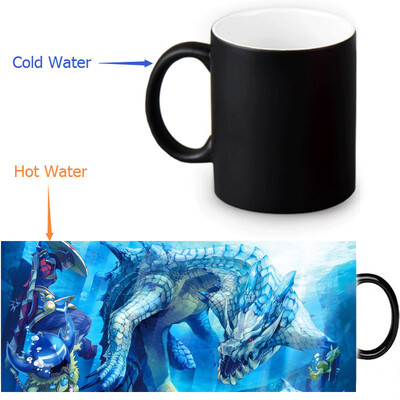 

Monster Hunter Manga 350ml12oz Heat Reveal Mug Color Change Coffee Cup Sensitive Morphing Mugs Magic Mug Milk Tea Cups