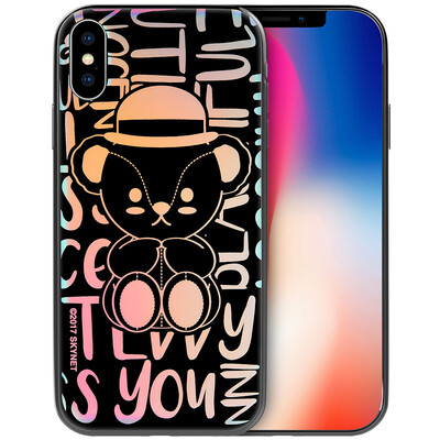 

Teddy Collection Apple iPhoneX Mobile Shell Apple 10 Cover Gradient Laser Прозрачный силиконовый Anti-drop мягкий корпус Teddy