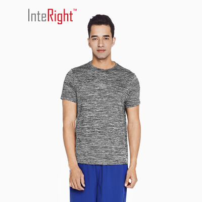 

INTERIGHT summer T-shirt male running training sports short-sleeved cationic T-shirt gray