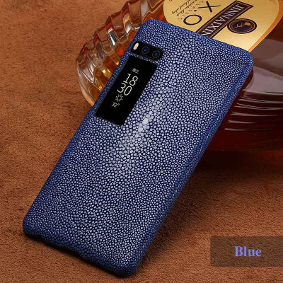 

Genuine Leather Phone Case For Meizu Pro 7 Case Natural Pearl Fish Skin Back Cover For M5 M6 Note Case