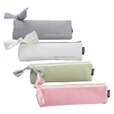 

Morning & M & G Stationery Small Triangle Pencil Bag Storage Bag Pencil Bag Students Lengtze a Bow Beautiful mood Series 1 4 colors Random APBN3433