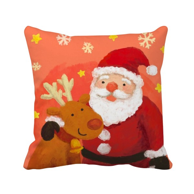 

Christmas Santa Claus Snowflake Elk Festival Square Throw Pillow Insert Cushion Cover Home Sofa Decor Gift