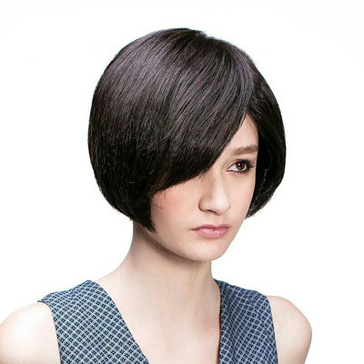 

Ladies Short Hair With Black Color Italy Human Hair BOB Straight Lace Front Wigs
