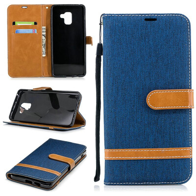 

BEFOSPEY Mixed Colors Denim PU LeatherSoft TPU Card Slot Stand Wallet Case For Samsung Galaxy A860"2018