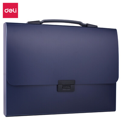 

Deli deli A4 large-capacity conference package information package soft two-color handle transaction package file package blue 5246