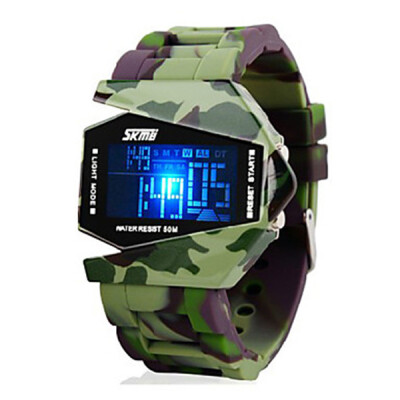 

Skmei Camouflage Airplane Men Women Sports Watches Waterproof Digital Watch LED Colorful Light Unisex Student Wristwatch