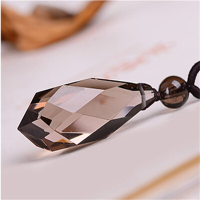 

Natural Stones Smoky Quartz Pendants Rope Necklace Brown Crystal Quartz Citrine Gemstone Energy Gift For Love Jewelry Point Star
