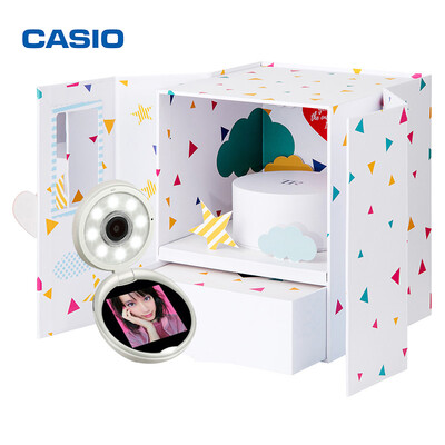 

CASIO TR-M10 Limited Valentine&39s Day gift box smart beauty portable powder appearance 9 lights light beauty technology Angel White