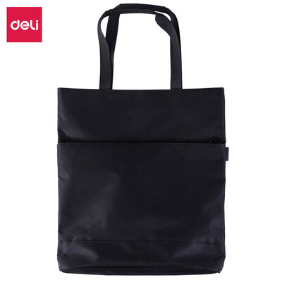 

Deli deli double-layer large capacity portable zipper bag high-quality conference package document information package black 5571