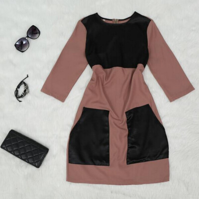 

Lovaru ™ winter and autumn NEW fashion women dress patchwork simple and elegant party dress