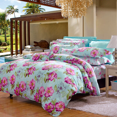 

Fu Anna home textiles cotton activity printing bed four sets of Yan Yu Yi spent 15 m bed for 203 229cm red