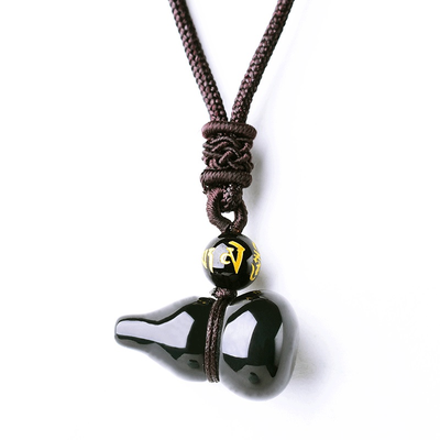 

Natural Rainbow Eye Obsidian Hand Carved Necklace Pendant Energy Stone Gift Men&women Pendants