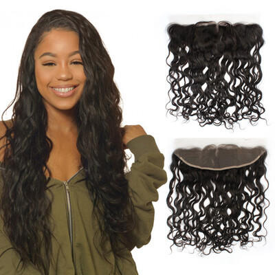 

Nami Hair Product Brazilian Virgin Remy Hair Nature Water Wave 13X4 Lace Frontal Closure Ear to Ear With Baby Hair 10"-20" Free Sh