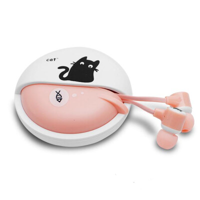 

Cute Cartoon Cat Earphone Mini Earbuds in ear Ear phones With Earphone case With Mic for iphone samsung xiaomi