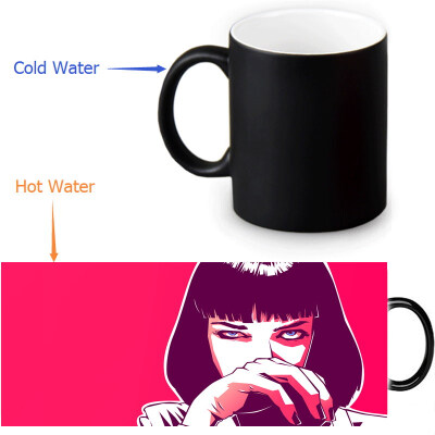 

Pulp Fiction 350ml12oz Heat Reveal Mug Color Change Coffee Cup Sensitive Morphing Mugs Magic Mug Milk Tea Cups