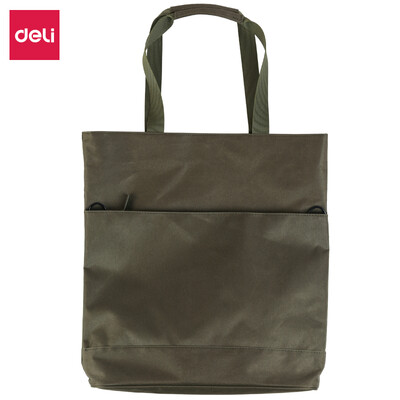 

Deli deli double-layer large-capacity portable zipper bag high-quality conference package document information package military green 5571