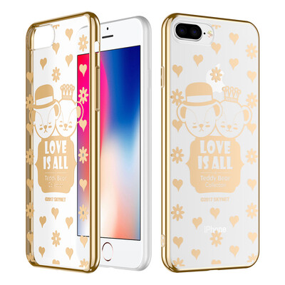 

Тедди Посвященный Apple 8 / 7Plus Mobile Shell iPhone8 / 7 Plus Cartoon Cover Plating Прозрачный силиконовый мягкий корпус Love Teddy