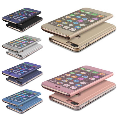 

Mzxtby Luxury Flip Protection Full Screen Window Cases for IPhone 7 6 6s Plus Case Clear Mirror Cover for IPhone X 8 Plus Case