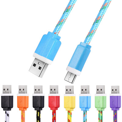 

1M Micro USB Flat Braided Synchronization Charger Cable Cord Adapter for Android Smart Phones
