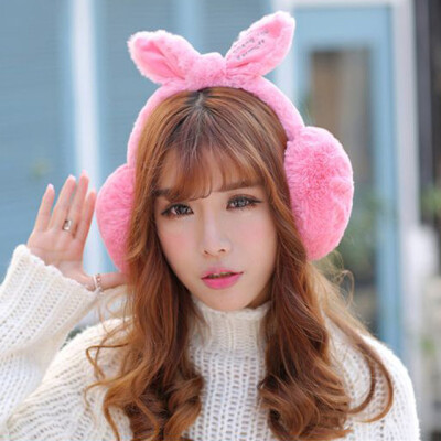 

AdjustableElegant Rabbit Fur Winter Earmuffs For Women Warm Earmuffs Ear Warmers Gifts For Girls Cover Ears Fashion Brand