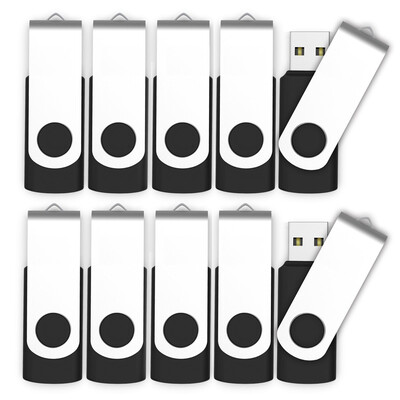 

Fillinlight 10PCS Pack Black Swivel USB Flash Drive USB 20 Pen Drive Promotional Thumb Drive
