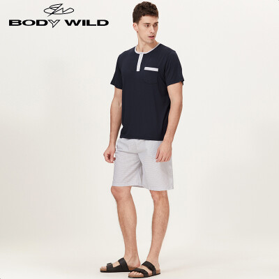 

BODY WILD Buddy Weide 1 set Shumo round neck pullover short-sleeved home service suit ZBN43IM1 Tibetan blue 185