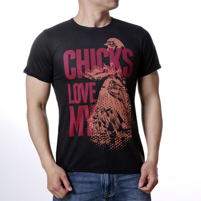 

Mens Letters Animals Printing Short Sleeve O-Neck T-Shirts