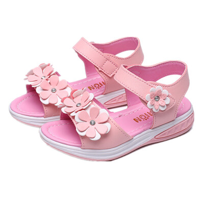 

Kids Beach Sandals Girls Princess Summer Shoes Children New Flower Anti-Slipper Sandals Size 27-37