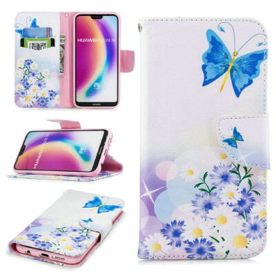 

BEFOSPEY Painting PU LeatherSoft TPU Card Slot Stand Wallet Case For Huawei P20 Lite584