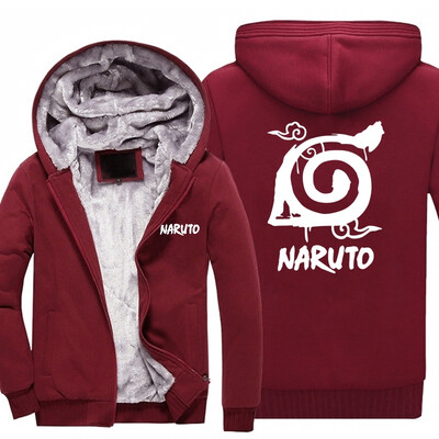 

2018 New Naruto Hoodie Anime Uchiha Sasuke Cosplay Coat Uzumaki Naruto Jacket Winter Men Thick Zipper Luminous Sweatshirts USA Siz